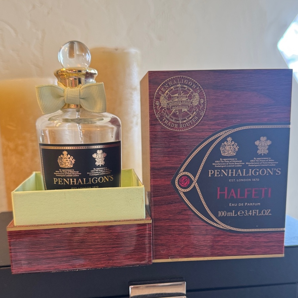 Bottle only-Penhaligon's Halfeti Eau de Parfum empty bottle with wood like box